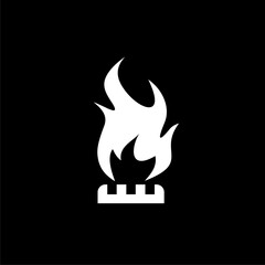 Fire flame Logo isolated on dark background