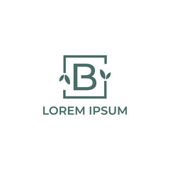 Obraz premium Sign the letter B Brand Identity natural logo design vector template