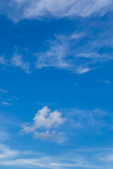 Obraz premium 夏の青い空にぽかりと浮かぶ積雲