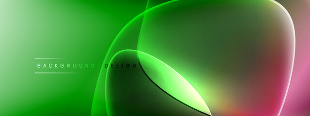 Vector abstract background - liquid bubble shapes on fluid gradient with shadows and light effects. Shiny design template for text