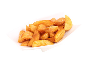 french fries on white background