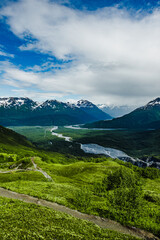 mountain landscape with blue sky