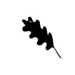 illustration.silhouette of a black tree leaf.isolated on a white background. Icon leaves of different shapes in a modern flat style.