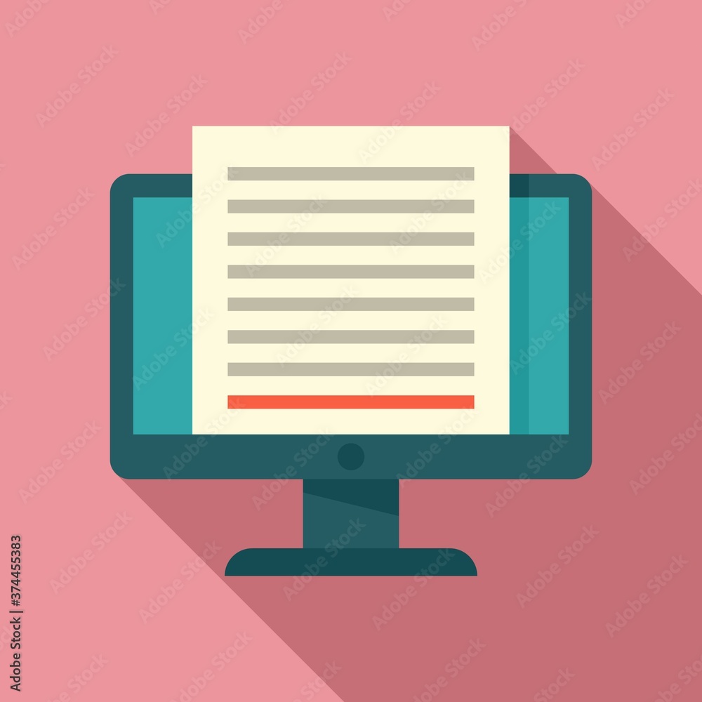 Poster computer summary icon. flat illustration of computer summary vector icon for web design