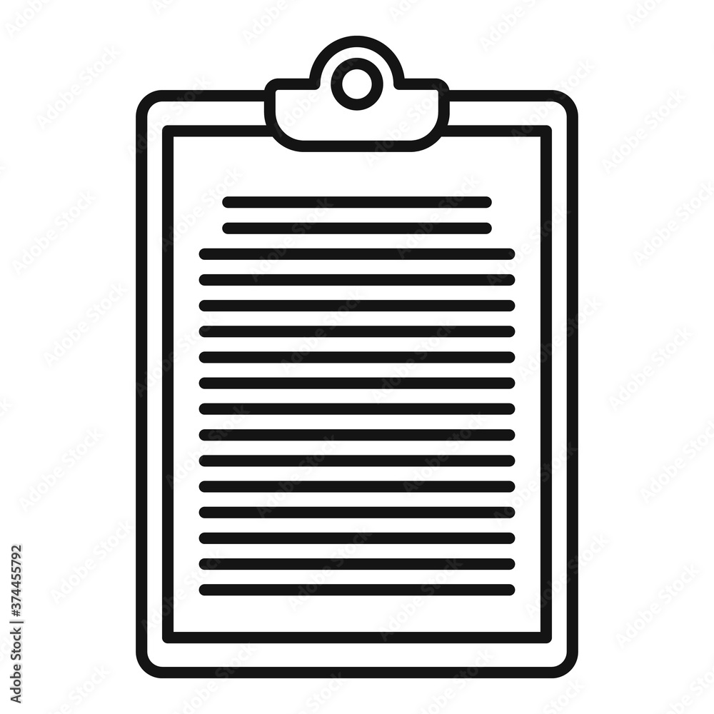 Poster summary icon. outline summary vector icon for web design isolated on white background