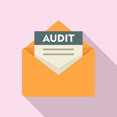 Audit mail icon. Flat illustration of audit mail vector icon for web design