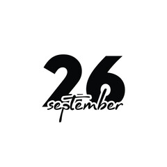 26 September Date Text - Autumn Agenda Label