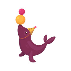 Cute circus character mascot design illustration
