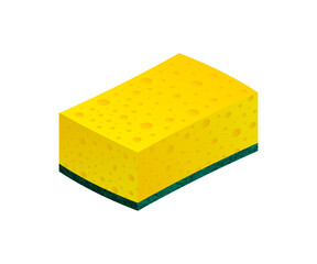 Scouring pads spong for housework cleaning and scouring pad domestic spong work tools. Vector stock illustration.