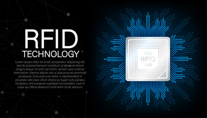 RFID Radio Frequency IDentification. Technology concept. Digital technology. Vector stock illustration.