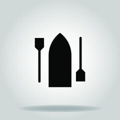 simple boat icon or logo in  glyph
