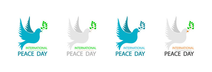 Pigeon with olive branch logo.