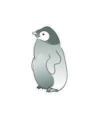 penguin greyscale vector character
