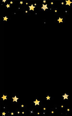 Golden Luxury Stars Vector Black Background. 