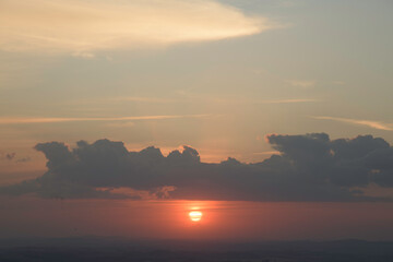 Cloudy Sky at Sunset in the Mountains in Brazil