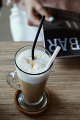 coffee latte in a glass