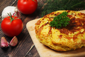 A national dish of Spanish cuisine - tortilla