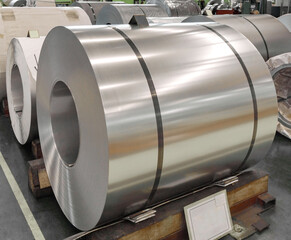 Stainless steel sheet in coil in factory warehouse