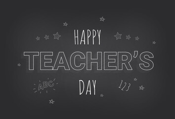 Happy Teacher's Day Layout Design with Handmade Clay Letters. Card , Invitation or Greeting Template.