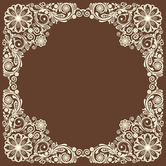 abstract floral ornament with decorative flowers for design