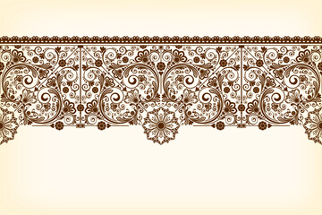 abstract floral ornament with decorative flowers for design