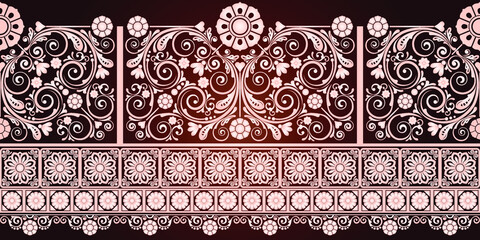 abstract floral ornament with decorative flowers for design