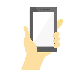 Illustration of a hand holding a smartphone