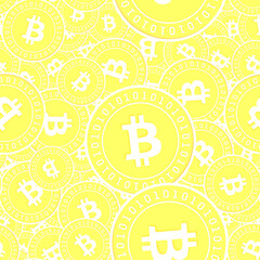 Bitcoin, internet currency gold coins seamless pat