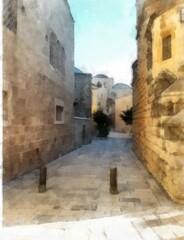 Fototapeta na wymiar street in the old town of jerusalem