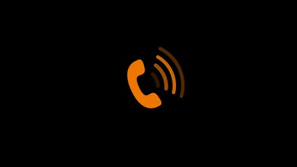 New brown color calling animation video footage on black background,Calling footage