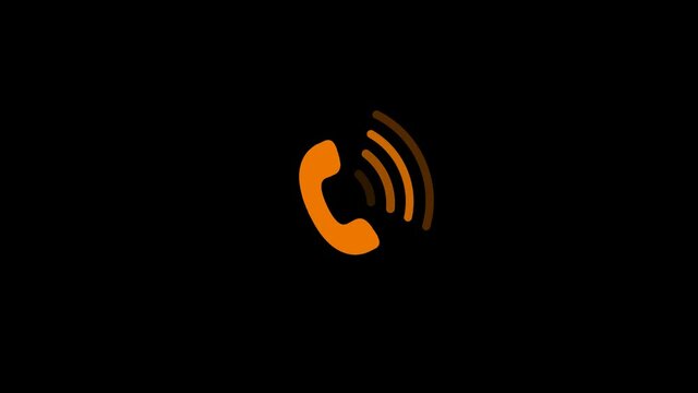 New brown color calling animation video footage on black background,Calling footage