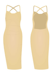 Brown woman dress. vector illustration