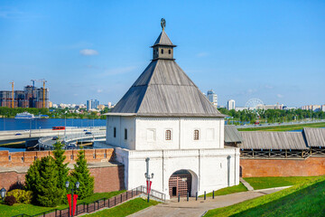 Taynitskaya (Secret) tower as looks inside Kremlin, Kazan, Russia. It's named 'secret' as it was built above hidden water source in medieval. Now it uses as tourist gates