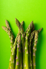 selective focus, green asparagus pods