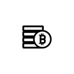 Bite coin icon vector isolated on white