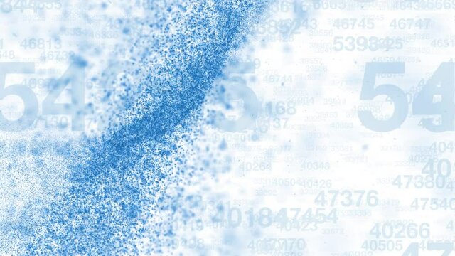 Artistic counting numbers in cyberspace network animation. Isolated on white.