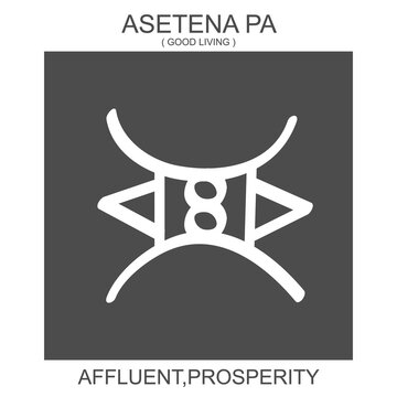 Vector Icon With African Adinkra Symbol Asetena Pa. Symbol Of Affluent And Prosperity