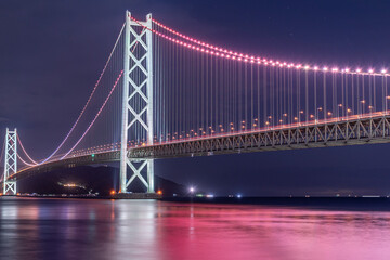 Fototapeta na wymiar 明石海峡大橋の夜景