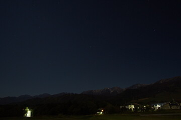 Night view of mountains in Japanese alps, Hakuba, JAPAN