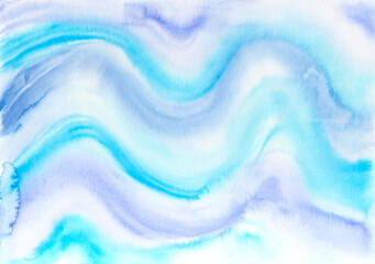 Hand painted watercolor background. Creative wavy textured surface of brush strokes.