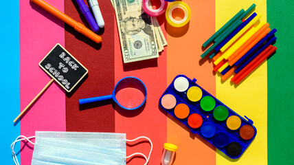 School supplies cost money back to school after the pandemic.