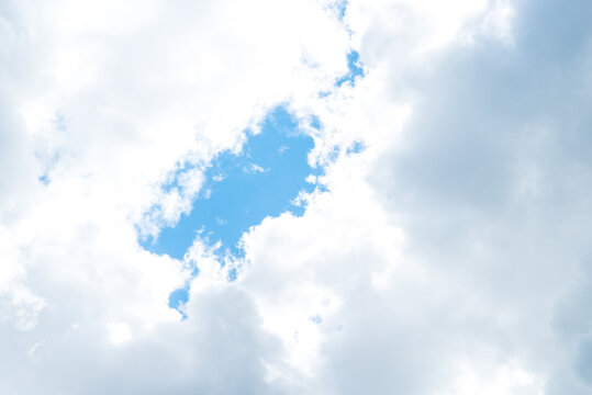 White natural clouds on blue sky, background