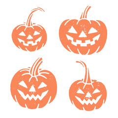 Set of Halloween pumpkin stamps