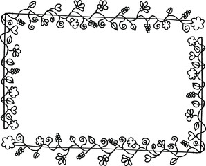 vector flowers and leaf border background