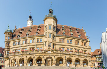 Fototapeta na wymiar View at the Building of Town Hall in Rothenburg ob der Tauber - Germany