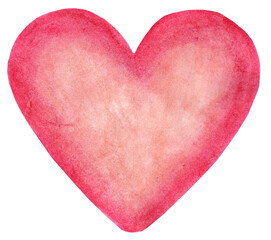 Pink heart. And isolated on a white background. Gentle illustration, valentines day. Hand-drawn.