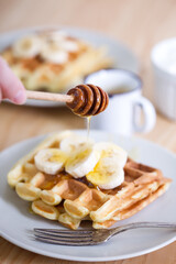 Belgian waffles and tea