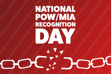 National POW/MIA Recognition Day. Holiday concept. Template for background, banner, card, poster with text inscription. Vector EPS10 illustration.