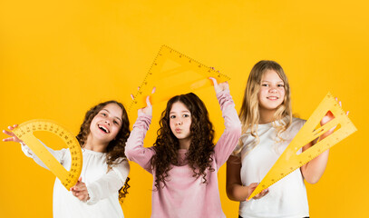 Developing cognitive skills. Study together. Clever kids. Education concept. School students...
