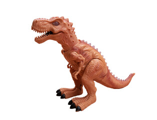 Tyrannosaurus dinosaur, children's toys isolated on a white background